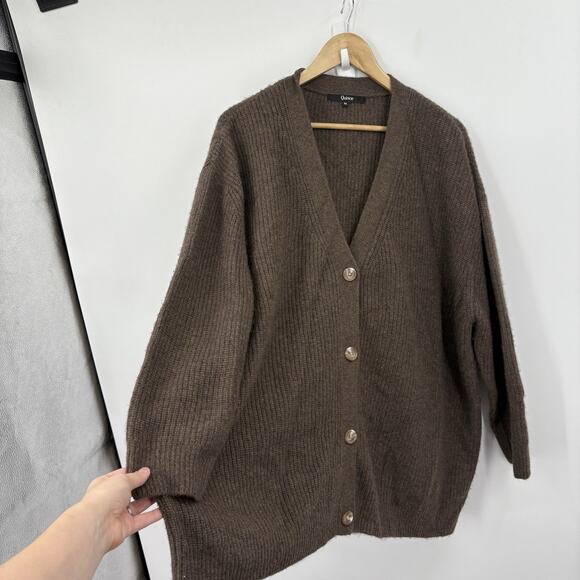 Quince Mongolian Cashmere Fisherman Cardigan Sweater XLarge Boxy Boyfriend Soft - Picture 5 of 9